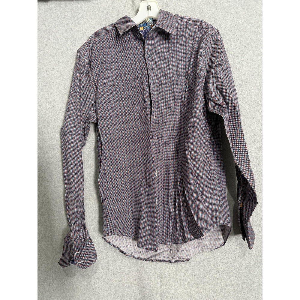 Robert Graham‎ Shirt Mens Large Multicolor Geometric Long Sleeve Stretch